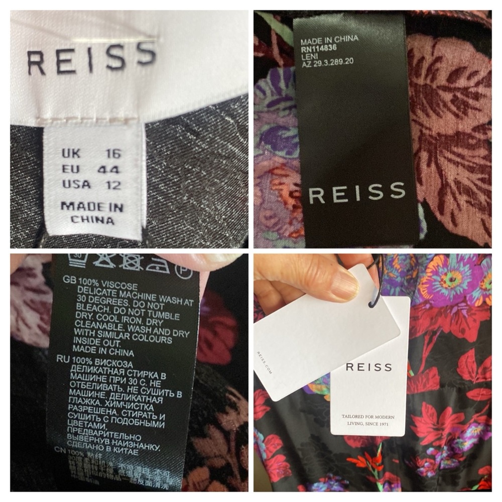 REISS NWT Cinched Waist X Cross Straps Cap Sleeve Midi Length Dress Size12 - Picture 13 of 14
